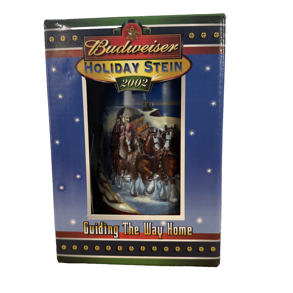 2002 Anheuser Busch Budweiser Holiday Stein - Guiding The Way Home